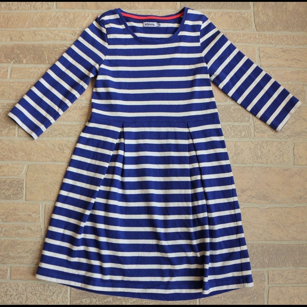 [Boden] blue & white striped dress